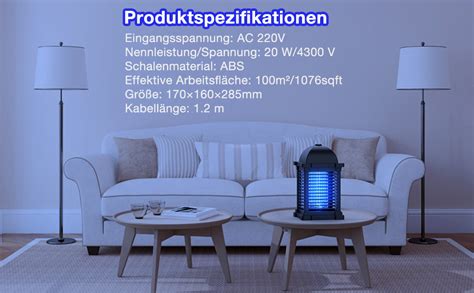 TMACTIME Insektenvernichter Elektrisch Stark 20W 4300V Elektrischer