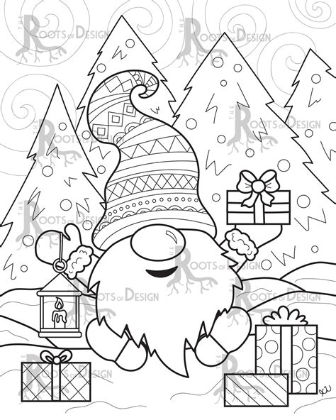 INSTANT DOWNLOAD Cute Christmas Gnome Page Print Doodle Art - Etsy