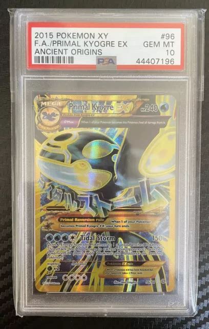 2015 POKEMON XY Ancient Origins Primal Kyogre EX 96 98 Full Art PSA 10