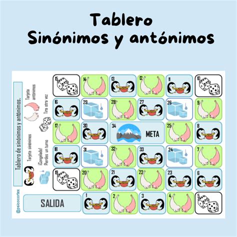 Tablero Sin Nimos Y Ant Nimos Aula En Juego