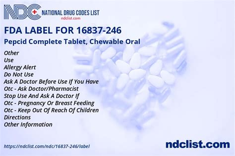 Fda Label For Pepcid Complete Tablet Chewable Oral Indications