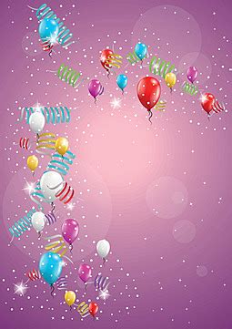 Fondo Con Globos Y Confeti Serpentinas Globos Cumplea Os Vector Png