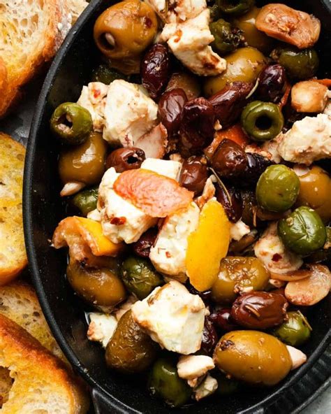 Roasted Olives With Feta Garlic And Citrus Lindsey Eats