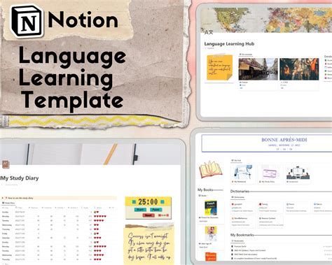 Notion Language Learning Template Learn A New Language With Etsy México