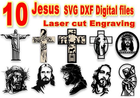 10 Jesus Cross Pray Religion God Laser Cut SVG DXF CDR Cutting File