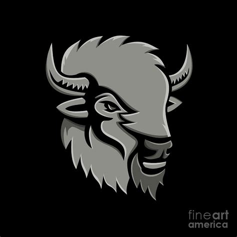 American Bison Head Metallic Icon Digital Art By Aloysius Patrimonio