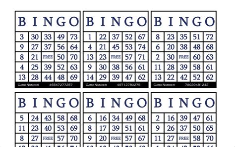 3600 Printable Bingo Cards, 6 per Page, Large, Activities for Seniors ...