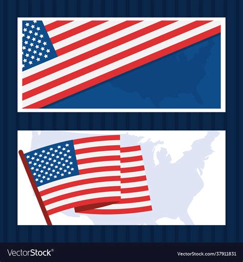 Usa flags designs Royalty Free Vector Image - VectorStock