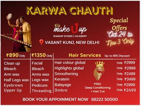 Karwa Chauth Offers Beauty Salon Price List Beauty Packaging Salon