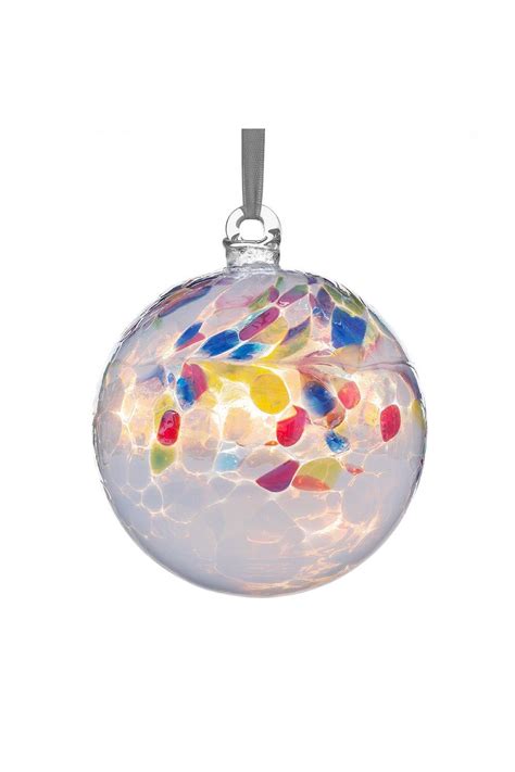 Decorative Accessories Sienna Glass 10cm Friendship Ball New Home White Sienna Glass