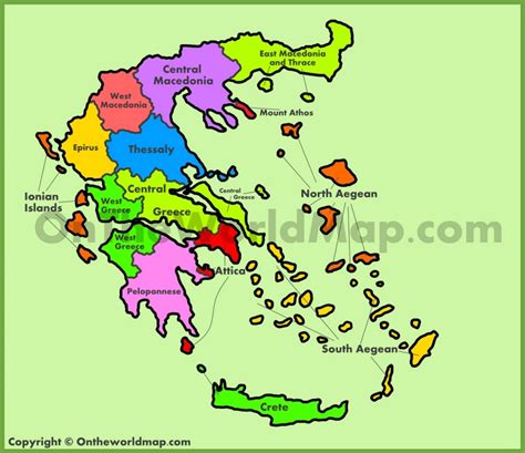 Administrative map of Greece - Ontheworldmap.com