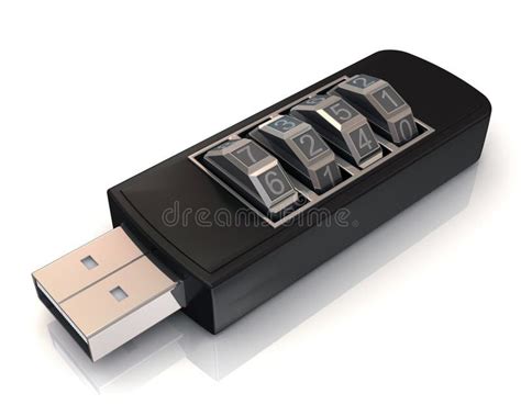 Usb Flash Memory Drive With Security Combination L Stock Illustration