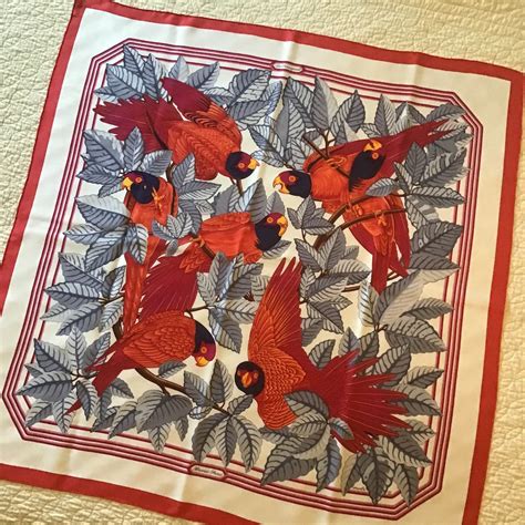 Hermès Silk Scarf les Perroquets by Designer Joachim Metz Silk Carre