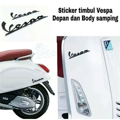 Jual Emblem Tulisan Vespa Warna Warni Buat Motor Listrik Dan Vespa