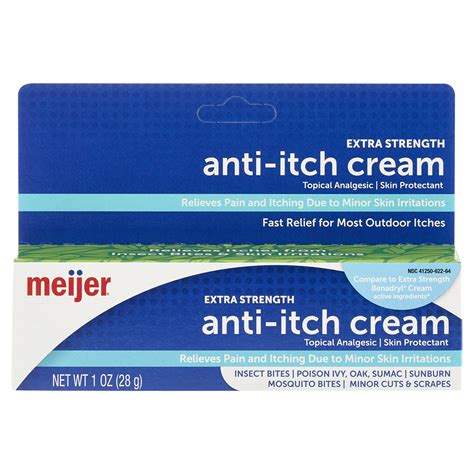 Meijer Extra Strength Anti Itch And Skin Protectant Cream Relieves Itching From Poison Ivy Oak