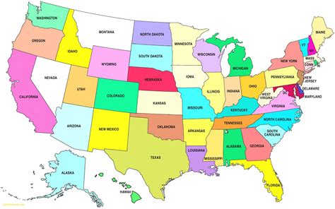 Printable Us Map With States And Capitals Labeled New Printable Map ...