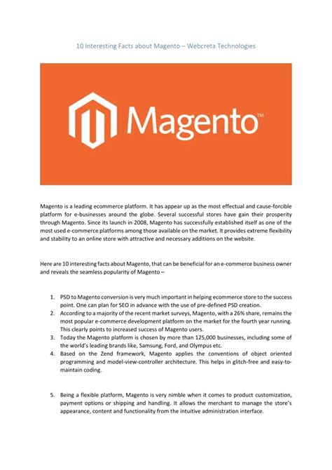 Ppt Intresting Facts About Magento Webcreta Technologies