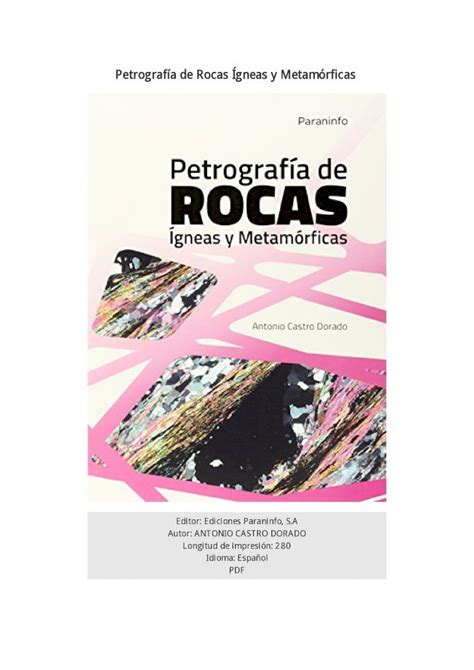 PDF Petrografía de Rocas Ígneas y Metamórficas dnspes