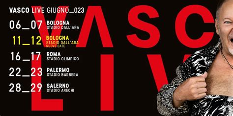 Biglietti Vasco Rossi Vascolive Roma Bologna Salerno Palermo