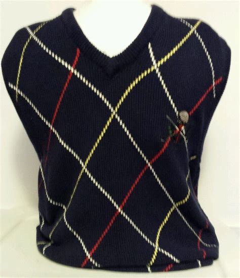 John Ashford Golf Men S Argyle Sweater Vest Pullover Size Medium EBay