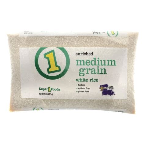 Super 1 Foods White Rice, Medium Grain, Enriched