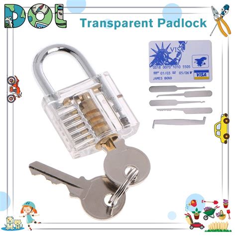 Transparent Cutaway Lock Inside View Practice Padlock 5pcs Practice