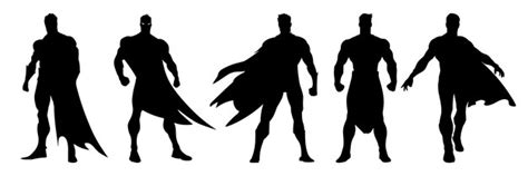 Premium Vector | Super hero comic book silhouettes set large pack ...