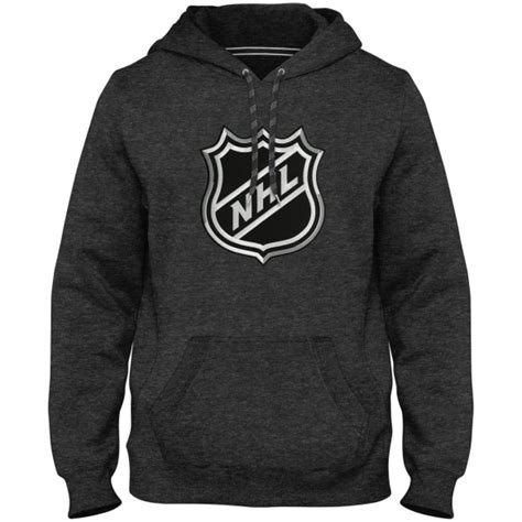 NHL Shield Logo Express Twill Logo Hoodie - Charcoal | SportBuff