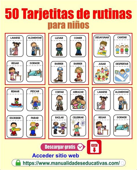 Tarjetitas De Rutinas Para Ni Os Rutinas Escolares Rutina Diaria