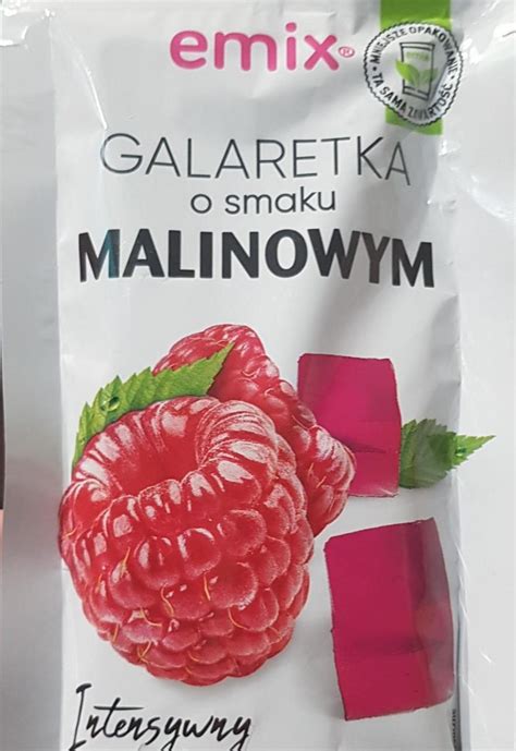 Galaretka O Smaku Malinowym Emix Kalorie Kj I Warto Ci Od Ywcze