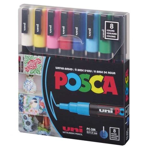 Uni Posca Marker PC 3M Seti 8 Li Ana Renkler Uni Posca Kalem