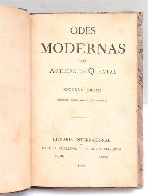 Livro Odes Modernas Autor Anthero De Quental Segund