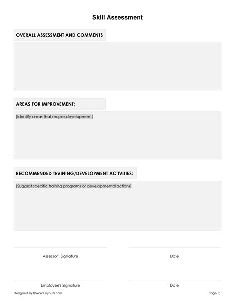 Free Skills Assessment Form Template - WordLayouts