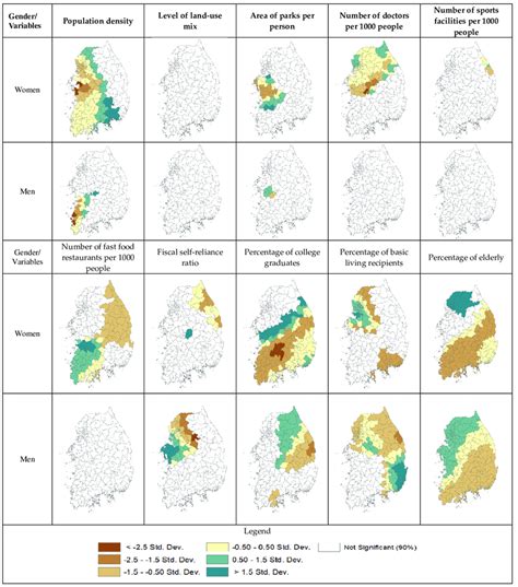 Localities With Statistically Significant Local Coefficients In Gwr