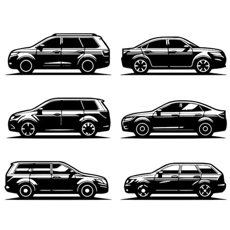 Premium Vector Sedan Car Collection With A Simple Silhouette Style