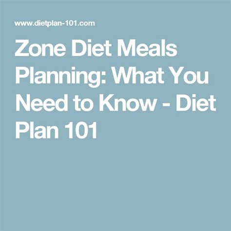 Zone Diet Meals Planning: What You Need to Know - Diet Plan 101 | Zone ...