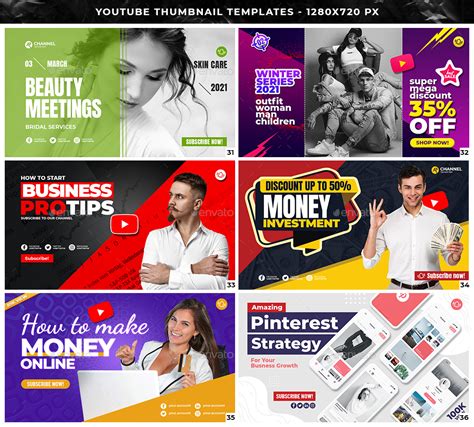 50 Youtube Thumbnail Templates Web Elements GraphicRiver