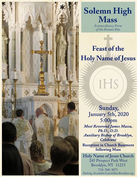 Brooklyn Latin Mass Solemn High Mass For The Feast Of The Holy Name Of Jesus At Holy Name Of