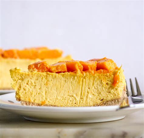 Eggless Baked Mango Cheesecake The Desserted Girl