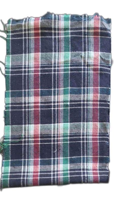 175 GSM Check Cotton Shirting Fabric Multicolour Handwash At Best