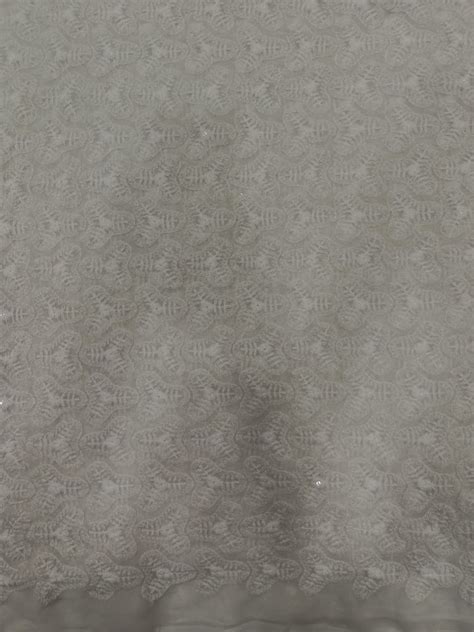 Jorjet White Schiffli Embroidery Fabric At Rs Meter Hakoba Fabric