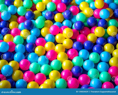 Many Colour Plastic Balls Children`s Party A Games Room A Box Filled