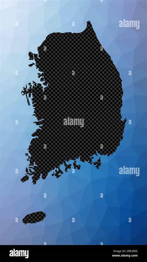 South Korea Geometric Map Stencil Shape Of South Korea In Low Poly