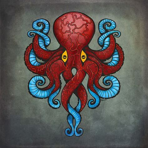 Red Ocotopus Octopus Drawing Octopus Artwork Octopus Design