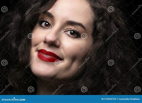 Beautiful Brunette Girl With Curly Hair Stock Image Image Of Beauty