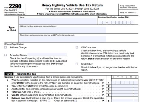 IRS Form 2290 Printable