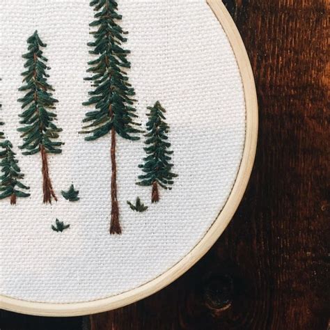 Pine Tree Embroidery Hoop | Etsy UK | Japanese embroidery, Hand ...