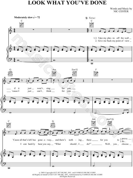 Jet Look What You Ve Done Sheet Music In C Major Transposable