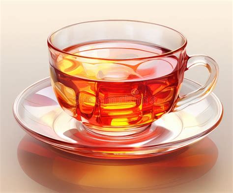 Glass Cup Of Hot Aromatic Tea On White Background Created With Generative AI Technology Stock