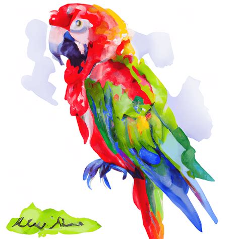 Beautiful Parrot Bird Watercolor · Creative Fabrica